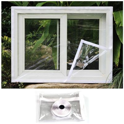 COSMOSS Window Door Insulation Plastic PVC Shield Panel Film Block Wind Screen Electricity Efficient Dust Balcony Patio Storm Hurricane Barrier Glass Protection (Hook-and-Loop Fastener, 70"x78")