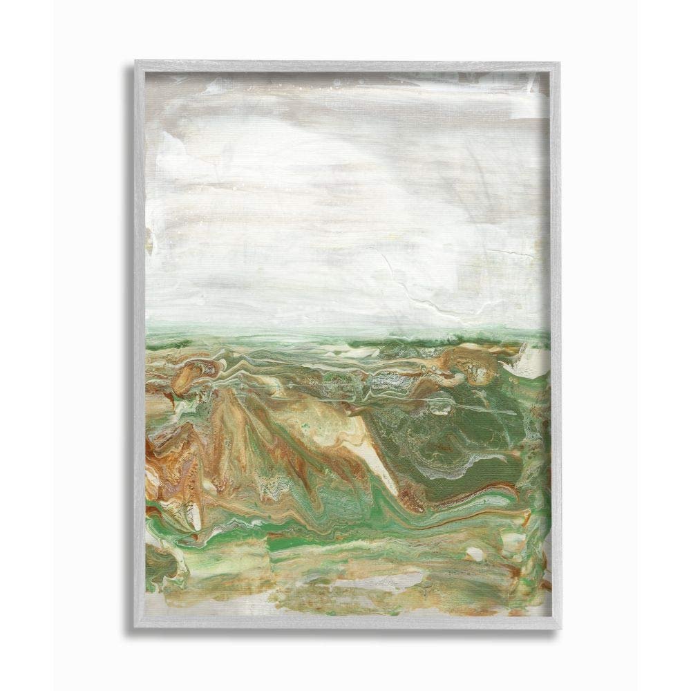 Stupell Industries Abstract Paint Fluid Brown Green Design
