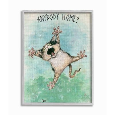 Stupell Industries Anybody Home Funny Cat Cartoon Pet Design