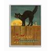 Stupell Industries A Merry Halloween Black Cat Fence Seasonal Holiday Design, Designed by Daphne Polselli Wall Art, 16 x 1.5 x 20, Grey Framed view 1