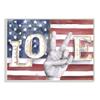 Stupell Industries Love Peace Sign Hand American Flag Design view 1