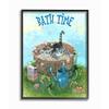 Stupell Industries Bath Time Funny Cat Cartoon Pet Design, Designed by Gary Patterson Wall Art, 11 x 1.5 x 14, Black Framed view 1