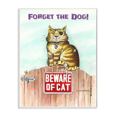 Stupell Industries Forget The Dog Funny Cat Cartoon Pet Design, Designed by Gary Patterson Art, 10 x 0.5 x 15, Wall Plaque