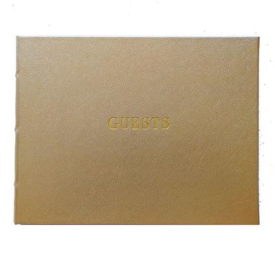 Graphic Image Saffiano-Gold Eco-Leather Guest Book for a Lasting Record by Papyrus(r) -