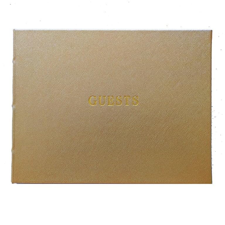 Graphic Image Saffiano-Gold Eco-Leather Guest Book for a Lasting Record by Papyrus(r) -