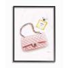 Stupell Industries Pink Purse Gold Perfume Glam Fashion Watercolor Design, Designed by Amanda Greenwood Wall Art, 16 x 1.5 x 20, Black Framed view 1