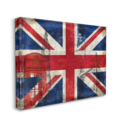 Stupell Industries English Flag and Landmarks Design