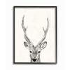 Stupell Industries Deer Portrait Grey Drawing Design view 1