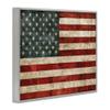 Stupell Industries US American Flag Wood Textured Design, Designed by Luke Wilson Wall Art, 16x20, Grey Framed view 3