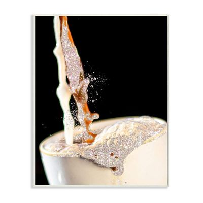 Stupell Industries Glitter Pour Coffee Beverage Glam Fashion Design, Designed by Ziwei Li Art, 10 x 15, Wall Plaque