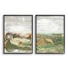 Stupell Industries Abstract Paint Fluid Green Brown Design, Designed by Lila Bramma Wall Art, 2pc, Each 11 x 1.5 x 14, Black Framed view 1
