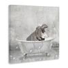 Stupell Industries Baby Hippo Bath Time Cute Animal Design, Designed by Kim Allen Wall Art, 24 x 1.5 x 24, Canvas view 3