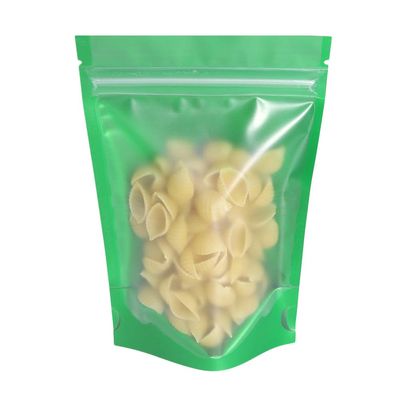 QQ Studio Pack of 100 Translucent Front Matte Green Poly Plastic Zip Seal Bags (3.3oz (5" x 7"), Green Stand-Up Pouch | 200 Bags)