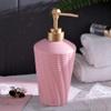 SAFWE Ceramic Lotion Soap Dispenser with Pump for Bathroom Farmhouse Kitchen Office, Modern Pink Woven Relief Refillable Empty Decorative Liquid Bottle view 1