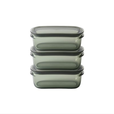 LIKE-IT FC-031 Kitchen Storage, Plastic, Airtight Storage Container, M, 18.3 fl oz (520 ml) - 3P, Green, Freezer, Dishwasher Safe, TPX Container, Microwave Safe, Ultra Lightweight