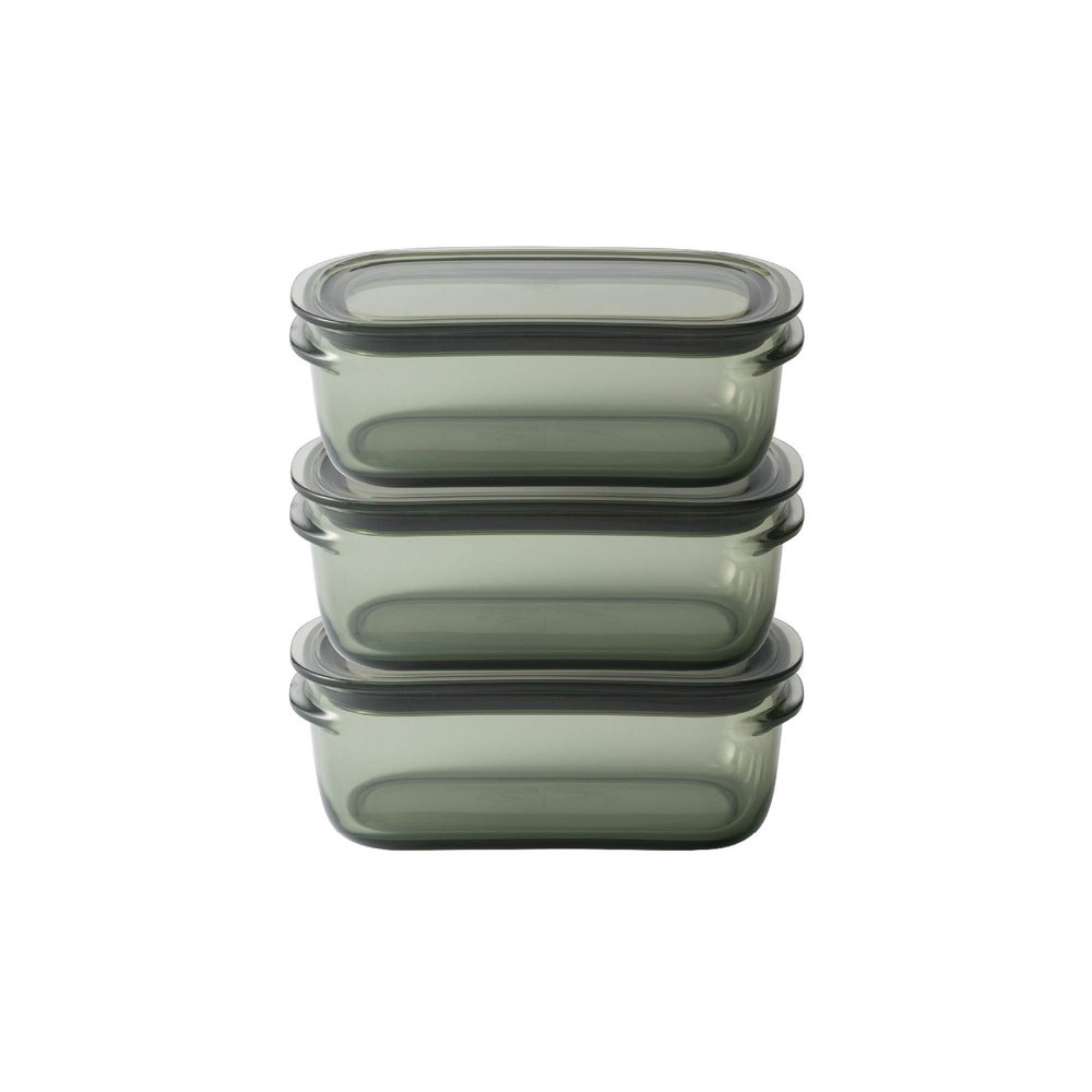 LIKE-IT FC-031 Kitchen Storage, Plastic, Airtight Storage Container, M, 18.3 fl oz (520 ml) - 3P, Green, Freezer, Dishwasher Safe, TPX Container, Microwave Safe, Ultra Lightweight