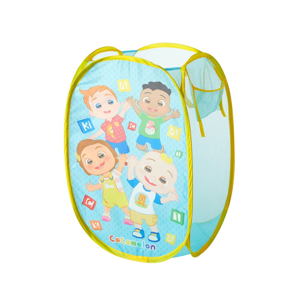 Cocomelon Pop-Up Hamper with Durable Carry Handles, Kids Laundry & Room Storage Organizer, 21H x 13.5W x 13.5L