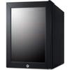 Summit Appliance LX114LRT1 BeautiFridge Compact Cosmetics Cooler with Mirror-Tinted Glass Door, Black; Digital Thermostat, Automatic Defrost, Factory Installed Lock, Bottle Shelf, Adjustable Shelves view 1