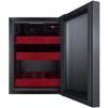 Summit Appliance LX114LRT1 BeautiFridge Compact Cosmetics Cooler with Mirror-Tinted Glass Door, Black; Digital Thermostat, Automatic Defrost, Factory Installed Lock, Bottle Shelf, Adjustable Shelves view 3