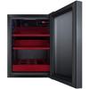 Summit Appliance LX114LRT1 BeautiFridge Compact Cosmetics Cooler with Mirror-Tinted Glass Door, Black; Digital Thermostat, Automatic Defrost, Factory Installed Lock, Bottle Shelf, Adjustable Shelves view 4