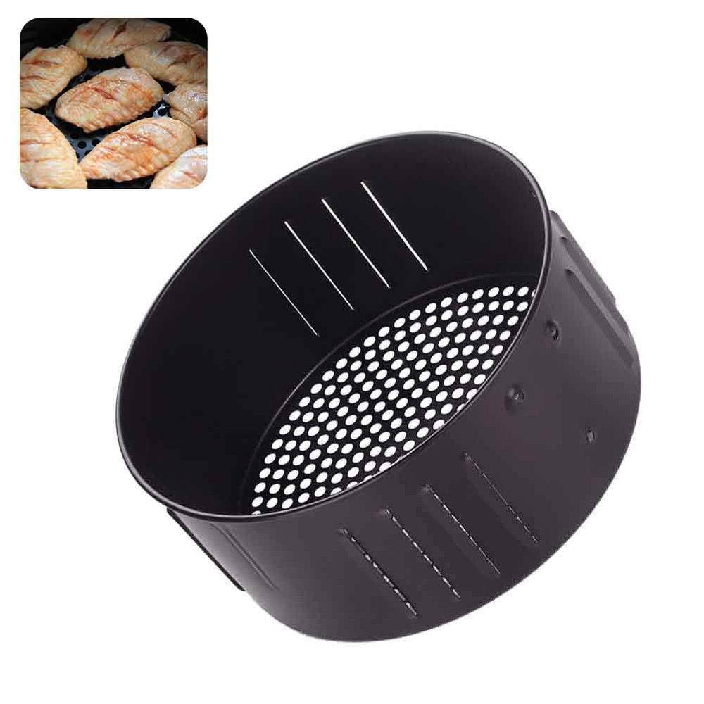 Air Fryer Basket Accessories Sturdy Drain Oil Portable Universal Bread Pan Roasting Tin Non Stick Cast Iron Kitchen Cooking Cake Baking Tray