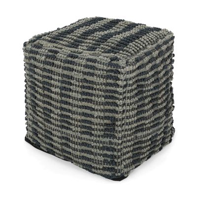 Christopher Knight Home Carolina Boho Fabric Cube Pouf, Blue and Teal, Natural