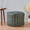 Christopher Knight Home Carolina Boho Fabric Cube Pouf, Blue and Teal, Natural view 2
