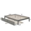 AFI Colorado Full Size Platform Bed with Twin Trundle and Charging Station in Grey view 2
