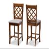 Baxton Studio Set of 2 167-9888-AMZ Counter Stools, Grey/Walnut view 1