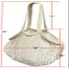 Net Shopping Bag 100% Cotton Reusable Bag for Groceries Produce & Toting Compact & Foldable with a Longer Handle (2, Natural Color) view 3