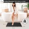 Domax Wooden Bamboo Bath Shower Mat- Non-Slip Waterproof Large Bathroom Floor Mat for Indoor Outdoor (Black, 31.3 x 18.1 x 1.5 Inches) view 3
