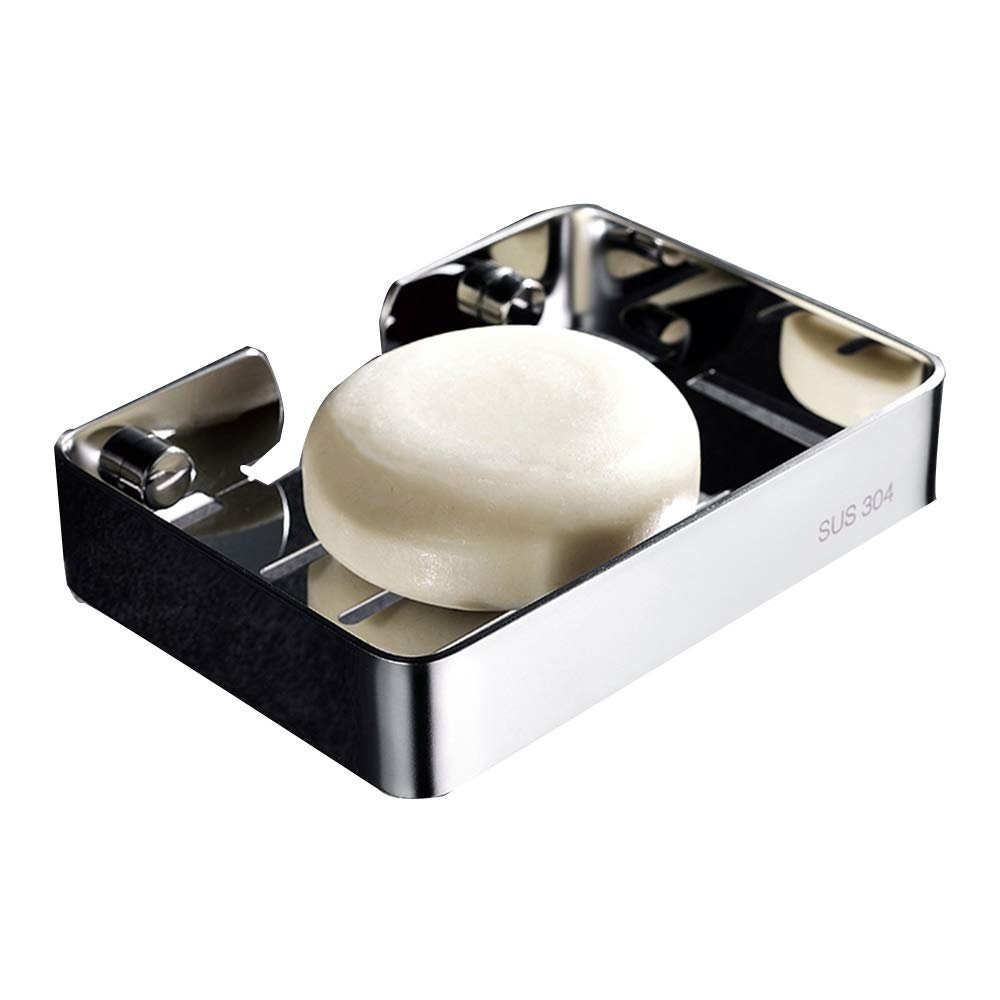 Bathroom Shelves WFF Soap Box, Bathroom 304 Stainless Steel Soap Rack, Wall-Mounted Free Punch Rack, Drain Soap Net Soap Dish