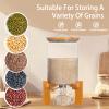 Aprilhp Rice Dispenser, Rice Storage Container, Flour and Cereal Container for Kitchen Organization and Pantry Store, Glass Cereal dispenser with Airtight Lid and Wooden Stand 8L view 2