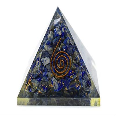 Orgone Chakra Pyramid EMF Protection Energy Generator Crystal Healing 7 Chakra Balancing Empath Protection Yoga Development Psychic Meditation Body Purification (Lapis Lazuli Orgone Pyramid)