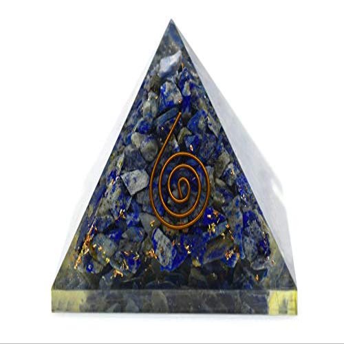 Orgone Chakra Pyramid EMF Protection Energy Generator Crystal Healing 7 Chakra Balancing Empath Protection Yoga Development Psychic Meditation Body Purification (Lapis Lazuli Orgone Pyramid)