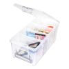 Best Kept Semi Satchel with Removable Dividers, Stackable Home Storage Organization Container, Clear with Sliver Latches and Handle view 1