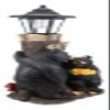 Ebros Love is in The Air Me + U Rustic Forest Black Bear Couple Courtship Dating Outpost Statue with Solar LED Light Lantern Path Lighter As Garden Decorative Sculpture of Bears Valentines Accent view 4
