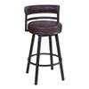 Armen Living Titana 30" Swivel Barstool in Auburn Bay Finish with Brown Faux Leather view 1