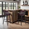 Armen Living Titana 30" Swivel Barstool in Auburn Bay Finish with Brown Faux Leather view 2