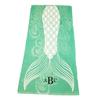 101 BEACH Summer Trendy Printed Large Beach Pool Towel - Personalization Available (Seafoam Green Mermaid Tail - Embroidered Monogram) view 1