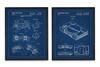 WUNDERKAMMER STUDIO PlayStation Controller and Console Patent Poster Prints - Video Game Wall Art - House Home Dcor - Kids Room Basement Decor - Set of 2-8 x 10 Framed Prints view 1
