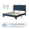 Allewie Queen Size Platform Bed Frame with Fabric Upholstered Headboard and Wooden Slats Support, Fully Upholstered Mattress Foundation/No Box Spring Needed/Easy Assembly, Navy Blue view 2