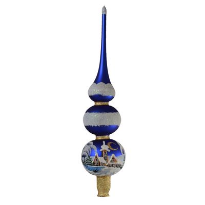 Blue Christmas Glass Christmas Tree Topper