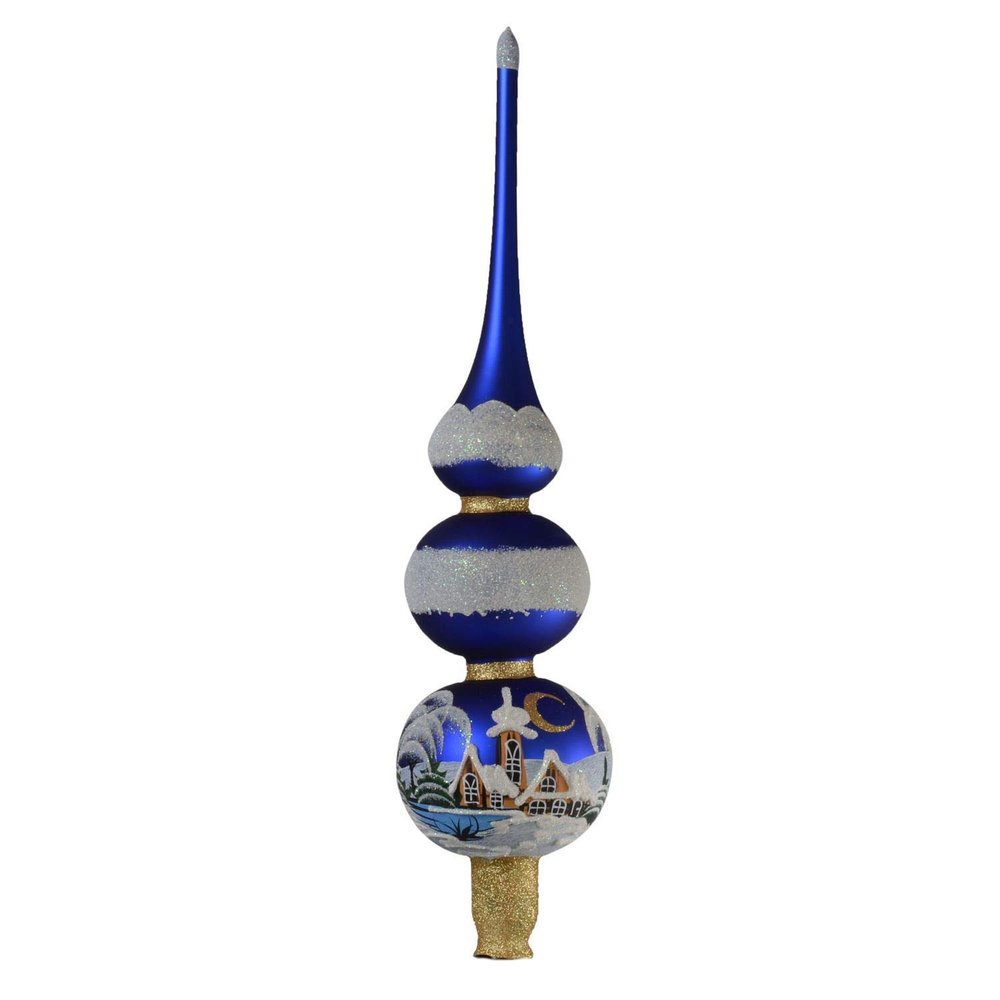 Blue Christmas Glass Christmas Tree Topper