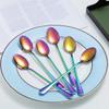 Rainbow Iced Tea Spoons, Kyraton Stainless Steel 7.5" Long Handle Mixing Spoon With Colorful Titanium Plating, Coffee Spoons, Stirring Bar Spoon, Cocktail Spoon, Latte Spoon Pack of 6 view 3
