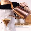 DmofwHi 1000W Gooseneck Electric Kettle (1.0L),100% Stainless Steel BPA Free Tea Kettle with Auto Shut - Off Protection, Pour Over Coffee Kettle -Copper view 2