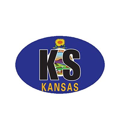 MAGNET Kansas State Flag Oval V2 Ks Magnetic Vinyl Car Fridge Sticks to any Metal Surface 5"