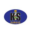 MAGNET Kansas State Flag Oval V2 Ks Magnetic Vinyl Car Fridge Sticks to any Metal Surface 5" view 1