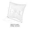 Mumusuki White Bowknot Bearer Pillow Holder Wedding Pillow with Simulation Pearl (20 * 20CM) view 2