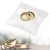 Mumusuki White Bowknot Bearer Pillow Holder Wedding Pillow with Simulation Pearl (20 * 20CM) view 3